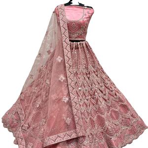 Tenue de fête Broderie lourde Travail Lehenga Choli avec filet Dupatta Collection nuptiale - Product Image 1