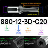 Foret rapide série 880 à refroidissement interne, foret U à alimentation élevée pour CNC, diamètre de traitement 12-63 mm, combinaison d'inserts intérieur et extérieur