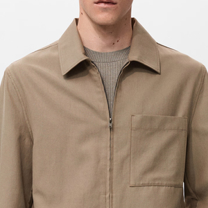 Veste pour homme à col rabattu avec logo personnalisé, en tissu respirant et doux, vêtement décontracté, manches longues, matière confortable - Product Image 2