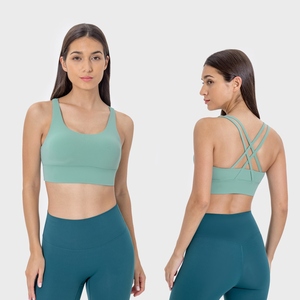 Soutien-gorge de Sport à faible impact femmes sans couture confortable rembourré entraînement Yoga entraînement Gym course élégant Fitness mode vêtements de sport - Product Image 5