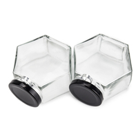 2026 Meilleur Prix Cuisine Pots en Verre Uniques et Variés 120ml 220ml 380ml Pot Hexagonal Pot à Miel