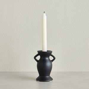 Porte-bougie noir unique, moderne et artistique, parfait pour la décoration de la maison, le salon, la chambre à coucher et l'éclairage d'ambiance élégant - Product Image 6