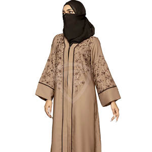 Ropa islámica personalizada Abaya mujeres vestido musulmán Abaya mujeres ropa informal Color sólido mujeres Abaya - Product Image 6