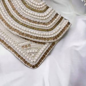 กระเป๋าสะพายไหล่สำหรับฤดูใบไม้ผลิ/ฤดูร้อนกระเป๋าถือลายดอกแม็กโนเลียประดับลูกปัดแก้วงานประดิษฐ์ทำมือปรับแต่งสีได้ - Product Image 6