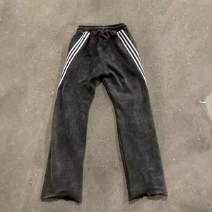 Pantalones de chándal para hombre de alta calidad, logotipo impreso personalizado, elástico acampanado con cordón, pantalones holgados de poliéster - Product Image 3