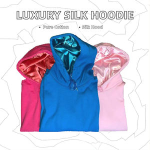 เสื้อสเวตเตอร์มีฮู้ดผ้าซาตินผ้าไหมของผู้ชายผ้าฟลีซผ้าฝ้าย100% โอเวอร์ไซส์ดีไซน์แบบเรียบหรูสำหรับฤดูหนาว - Product Image 3