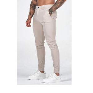 Pantalon et pantalon en coton taille haute coupe ajustée avec logo personnalisé avec poches latérales et fermeture éclair pour hommes BD - Product Image 2