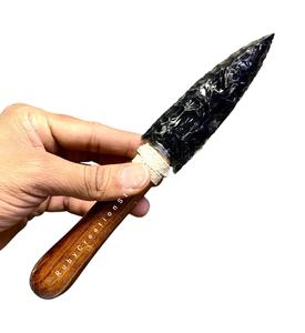 Punta de Flecha de Obsidiana Negra Tallada a Mano de Primera Calidad, 8 Pulgadas, Piedra Preciosa Grande, Punta de Cristal para Decoración y Energía Curativa - Product Image 1