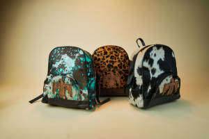 Mochila de cuero de piel metálica para ordenador portátil, de estilo occidental de piel sintética morral, tallado a la moda - Product Image 3