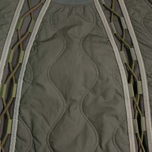 Pull matelassé blanc de haute qualité à lacets [WM1873109] style streetwear pour l'hiver, coupe longue et ample à motif tissé - Product Image 3