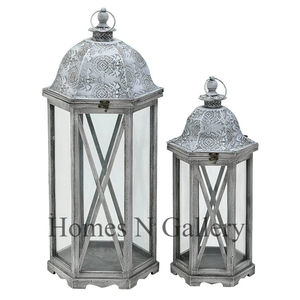 Fourniture directe d'usine grande lanterne à bougie en acier inoxydable en métal et verre pour la décoration de la maison et du jardin disponible - Product Image 2