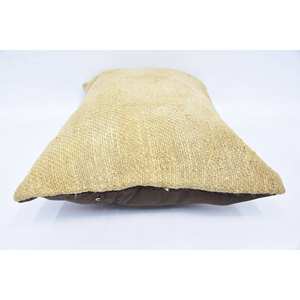 Oreiller en laine beige Kantha chanvre 16x24 pouces Rustic Vintage Woven Throw Pillow - Product Image 5