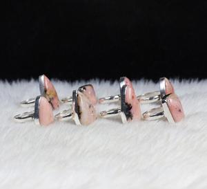 แหวนขอบพลอยโอปอลสีชมพูคุณภาพสูงเครื่องประดับเงินสุดทึ่งสำหรับงานแต่งงานจำนวนมากจากดีไซเนอร์ - Product Image 3