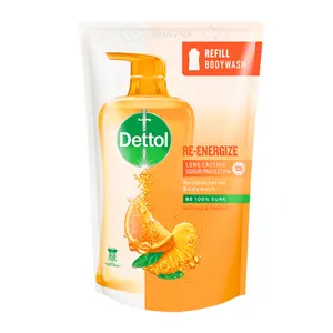 Wash per il corpo all'ingrosso Satsuma e forniture per il bagno al profumo di arancia (INDO) 850GM REENERGIZE (POUCH) DETTOL GEL doccia