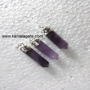 จี้หินควอตซ์แกะสลักทรงหกเหลี่ยมประดับด้วยคริสตัลอเมทิสต์พลอยโลหะกึ่งมีค่าสำหรับงานฝีมือ - Product Image 5