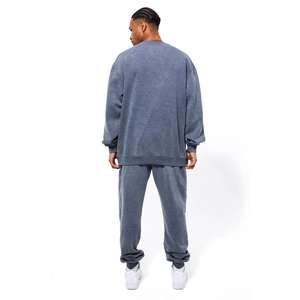 Oversized Hoodie Fleece Cotton Baggy Tracksuit Distressed Jogger Set Custom <b>Flared</b> Acid Wash Tracksuit With Luxury Quality - Product Image 6