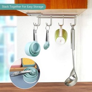 Tazas y cucharas medidoras azules anidadas de plástico duradero con asas grabadas, perfectas para hornear y suministros de cocina - Product Image 6