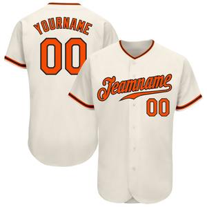 Camiseta de béisbol auténtica naranja-negra personalizada ropa de equipo personalizada más vendida - Product Image 1