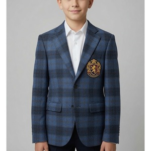 Blazer formel haut de gamme en laine et cachemire pour garçons avec détection anti-aiguilles pour uniformes scolaires d'élite et événements spéciaux (Approvisionnement ODM) - Product Image 1