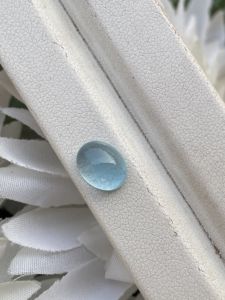 Cabujón de Aguamarina Natural de 2,41 quilates, forma ovalada de Color blanco y azul con buen brillo, piedras preciosas sueltas para la fabricación de joyas - Product Image 2