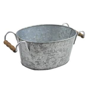 Planteur de fleur en métal galvanisé de forme ronde pour la maison Pot de fleur et planteur faits à la main décoratifs d'intérieur extérieur - Product Image 5