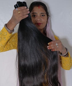 100% Cuticule Aligné Vierge Indien Vietnamien Temple Remy Cheveux Raides Bundles Non Transformés Noir Vague Profonde Aucun Cheveux Humains - Product Image 2