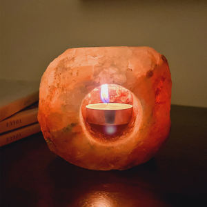 Lampe au sel rose de l'Himalaya de qualité supérieure avec socle en bois sculpté Article décoratif artisanal naturel Prix personnalisable - Product Image 5