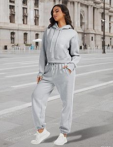 เสื้อครอปท็อปและชุดจ็อกเกอร์สำหรับผู้หญิงแฟชั่นคุณภาพสูงปรับแต่งได้สำหรับสวมใส่ในชีวิตประจำวันแบบลำลองทันสมัย - Product Image 6