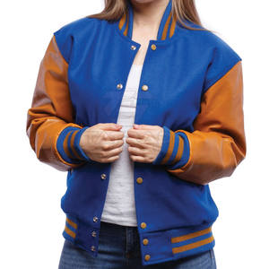 High Quality Women's Stylish Lettermen Jacket with Knitted Breathable Canvas <b>Fabric</b> - Product Image 3