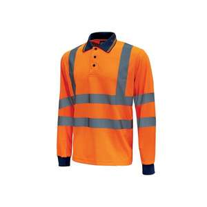 Polo de manga larga naranja fluo, ropa de seguridad reflectante, varios packs, para hombre y mujer - Product Image 1
