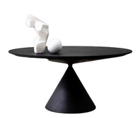 Table basse circulaire en panneau blanc mat de style italien simple et moderne, design minimaliste moderne