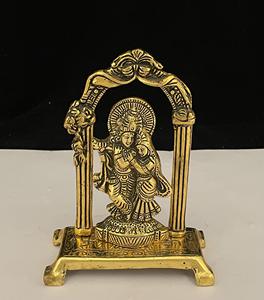 Nouveauté antique fait à la main plaqué or radha krishna mandir pour les cadeaux et la décoration de la maison cadeau de retour de mariage indien - Product Image 3