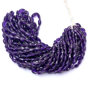 พลอยแอมะทิสต์ AAA+ ขนาด 5x7 มม.-7x11 มม. รูปทรงหยดน้ำเจียระไน ลูกปัดพลอยแอมะทิสต์ธรรมชาติ กึ่งมีค่า สำหรับทำเครื่องประดับ - Product Image 2