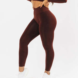 Leggings froissés sans couture taille haute pour femmes collants d'entraînement de levage des fesses pour Yoga Fitness-contrôle du ventre taille élastique extensible - Product Image 6