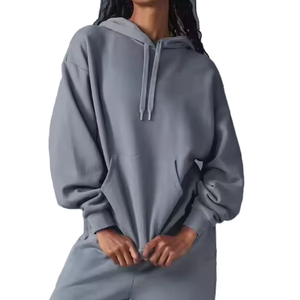 Sudadera con Capucha Larga para Mujer, Personalizada, 100% Algodón, Cortavientos, Transpirable, Cuello Alto, Informal, para Gimnasio, Primavera y Otoño - Product Image 2