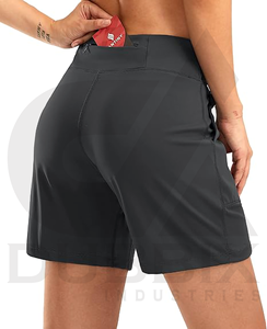 กางเกงขาสั้นผ้าฝ้าย100% สั้นสำหรับผู้หญิงกางเกงขาสั้นสำหรับออกกำลังกายพิมพ์ลายสีโลโก้ได้ตามต้องการ - Product Image 2