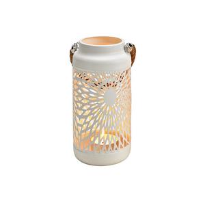 Portavelas con color blanco para decorar el hogar, portavelas de corte hecho a mano con mango de cuerda, precio al por mayor - Product Image 1