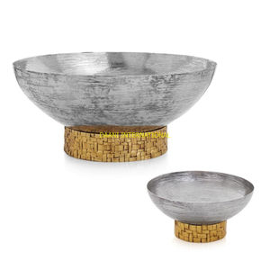 Cuenco decorativo moderno de acero inoxidable con Base de Pedestal Centro de mesa hecho a mano Cuenco de dulces Hotel Restaurante Utensilios de cocina Uso doméstico - Product Image 5
