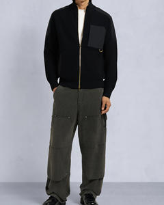 New Modern Fit Breathable Zipper Elastic Cuffs <b>Hoodie</b> For <b>Men</b> Best Quality <b>Lightweight</b> Soft Warm Fabric Stand Collar <b>Men</b> <b>Hoodie</b> - Product Image 3