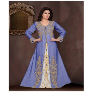 Elegante Georgette islámico Kaftan bordado modesto ropa de moda para las fiestas diarias de las mujeres Eid oración tradicional musulmana - Product Image 1