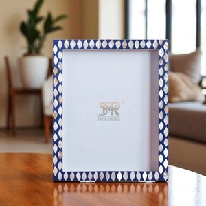 Handmade Bone Inlay Resin Modern Customizable <b>Photo</b> <b>Frame</b> Avant Drops Pattern Tabletop Wall Mountable Home Decor for MDF - Product Image 2