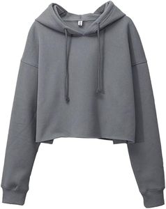Sudadera con Capucha de Forro Polar de Manga Larga Casual para Mujer, Tallas Grandes, Moda Otoño Invierno 2024, Estilo Urbano, Top Corto - Product Image 1