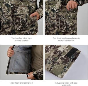 เสื้อโค้ทกันน้ำมีฮู้ดสำหรับผู้ชาย, เสื้อโค้ทกันน้ำเสื้อโค้ทหนังปลาฉลามมีฮู้ดนิ่มสำหรับล่าสัตว์กลางแจ้ง - Product Image 5