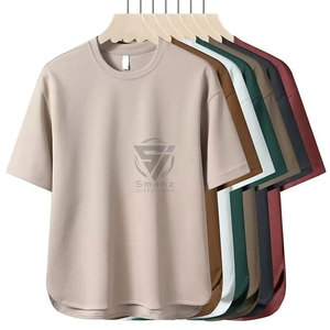 Camisetas de Lona Ecológicas Transpirables con Cuello Alto de Algodón y Spandex de Calidad Lujosa, Logotipo Personalizado, Corte Holgado, Estilo Hip Hop para Hombre - Product Image 5