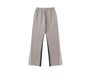 กางเกงวอร์มขาบานแบบเรียงซ้อนของผู้ชายมีแถบด้านข้างกางเกงขาบานแบบลำลองทรงตรงโค้งเอวยางยืดคุณภาพสูง - Product Image 3