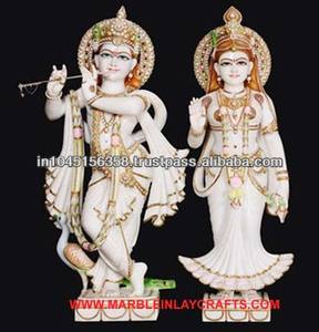Lord Radha Krishna Idols, mármol puro, hermoso - Product Image 1