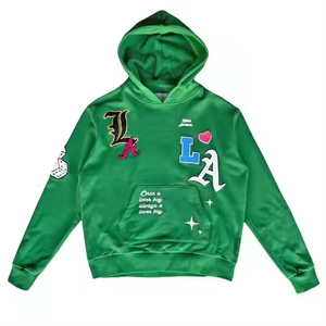 OEM Pull-over à capuche unisexe avec logo personnalisé en coton épais pour l'hiver 3D mousse pour impression bouffante col à capuche surdimensionné uni pour hommes - Product Image 1