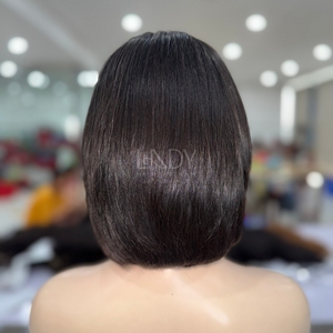 Couleur noire Bob usine prix de gros 100% vietnamien perruque de cheveux humains avant perruque de dentelle 2025 - Product Image 6