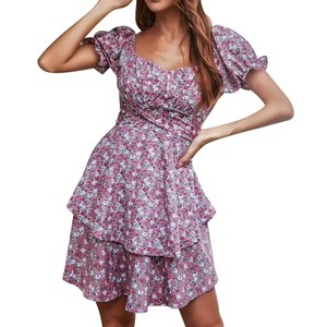 Vestido corto de algodón con bloque de mano indio, vestido personalizado para novia, boda, luna de miel, regalo, ropa de verano, vestido con estampado floral, regalo para ella - Product Image 4