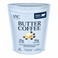 OEM ODM Mélange de café au beurre 25g Protéines 10g Collagène 20 portions Marque privée Prix usine Vente en gros